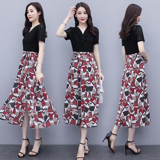 WZNH-QY20531夏季显瘦气质淑女大方碎花潮流连衣裙 商品图1