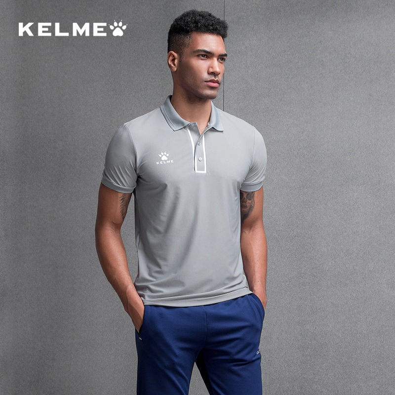 KELME卡尔美 夏新款运动Polo衫短袖T恤商务休闲上装男式翻领纯色