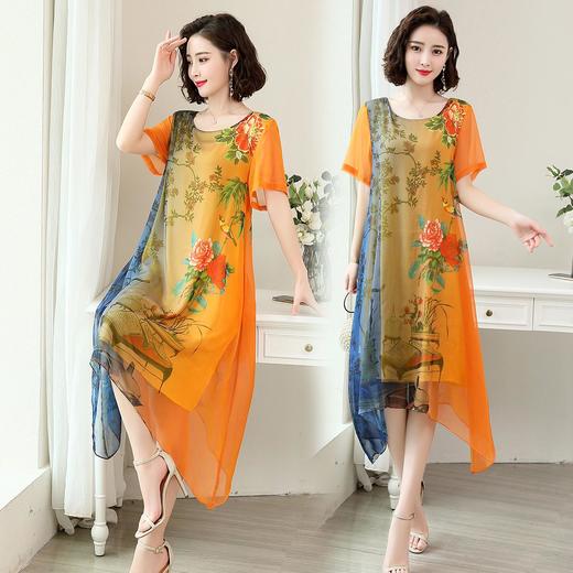 WZNH-YYG82483夏季短袖优雅舒适气质连衣裙 商品图2