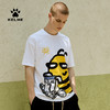 卡尔美夏季新款运动休闲短袖宽松纯棉小蜜蜂图案T恤 商品缩略图0