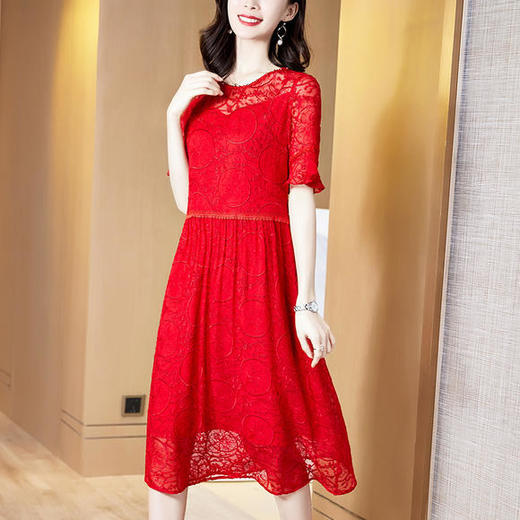 SM-8203035夏季新款婚礼宴会纯色中国风刺绣真丝连衣裙 商品图1