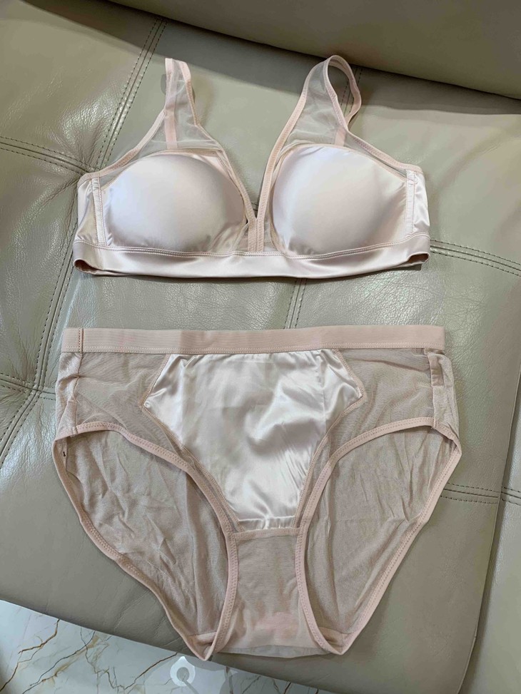 51181野兽派春夏款无钢圈真丝薄杯文胸内裤套装炒鸡舒适