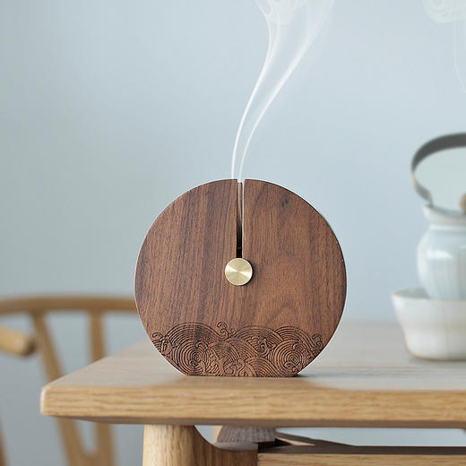 唯诗 | 「香满月」 多功能香薰器盘香炉沉香檀香创意礼品桌面摆件礼盒装 商品图0
