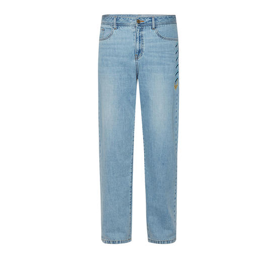 故宫宫廷文化&海思堡 如意 刺绣牛仔男裤 商品图1