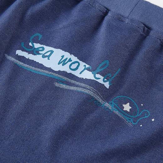 英氏-童衣类（夏）D0英针中裤 浅牛仔蓝 商品图2