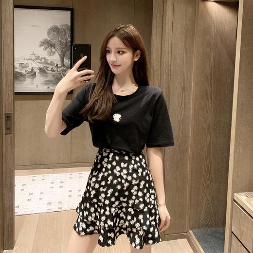 MZ-MZ4380新款不规则A字短裙棉T恤半身长裙两件套装裙潮ZXH 商品图1