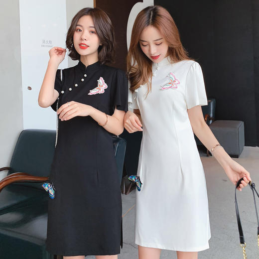 WZNH-HLGUO1922（姐妹闺蜜装）时尚改良旗袍夏款新式旗袍连衣裙 商品图3