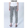 VIMAGE纬漫纪条纹九分直筒裤V505031长裤 商品缩略图4