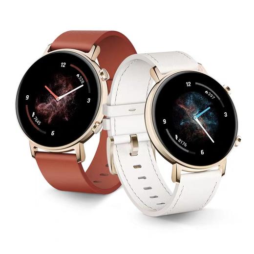 huawei watch gt2(42mm)华为手表 运动智能手表 凝霜白 栗木红(血氧