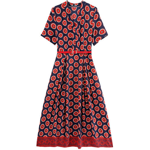 WZNH-LXI962新款欧美大牌气质显瘦洋气印花V领高端连衣裙 商品图1