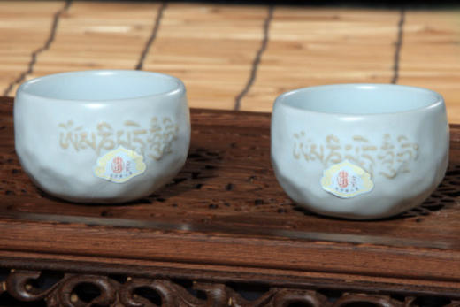 东道汝窑｜菩提对杯（天青） 商品图1