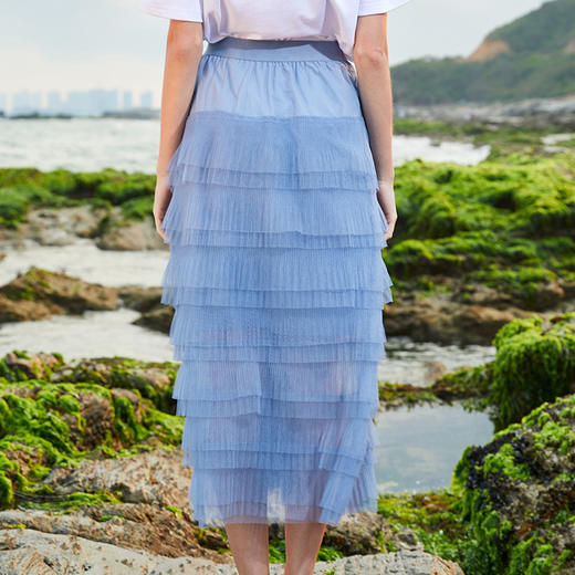 欧芮儿夏装 新款女装网纱半身裙中长款高腰蛋糕裙显瘦女裙子 商品图2