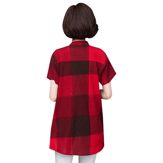 MZ-MZ4318亚麻料t恤女士夏季苎麻上衣棉麻妈妈收腰短袖衬衫ZXH 商品图4