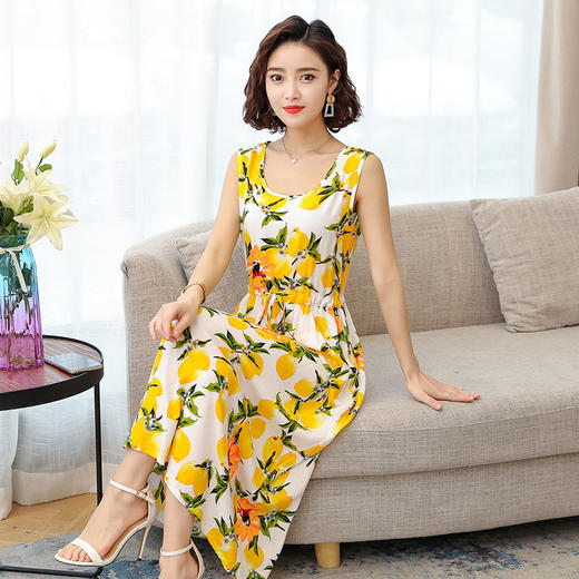 MQ-3324-Q204夏新款中长款短袖印花棉绸连衣裙YY 商品图7