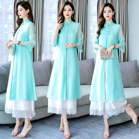 WZNH-HRYZ903新款纯色时尚舒适气质七分袖简约百搭套装