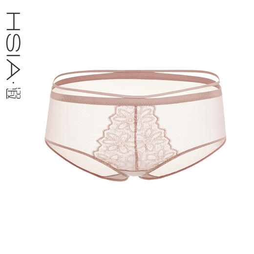 【清仓折扣款】HSIA遐 超薄内裤女夏纯棉裆绑带刺绣蕾丝包臀性感女士中腰平角裤 商品图1