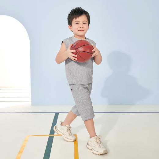 英氏-童衣类（夏）D0英针中裤 浅花灰 商品图1