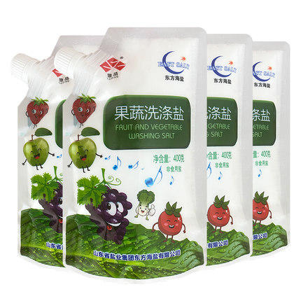 鲁晶果蔬洗涤盐 水果蔬菜洗洁精无残留洗涤剂清洗盐 400g*4袋装 商品图4