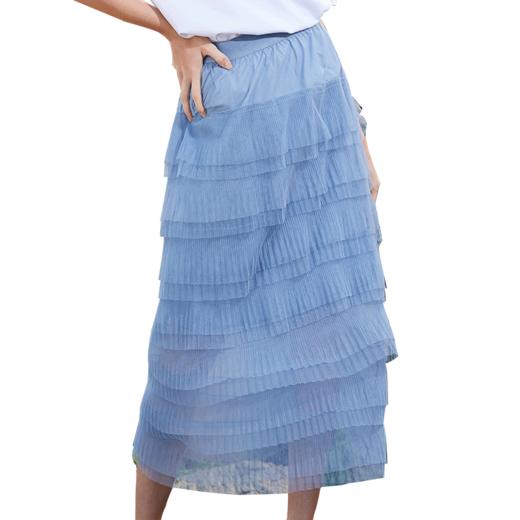 欧芮儿夏装 新款女装网纱半身裙中长款高腰蛋糕裙显瘦女裙子 商品图4