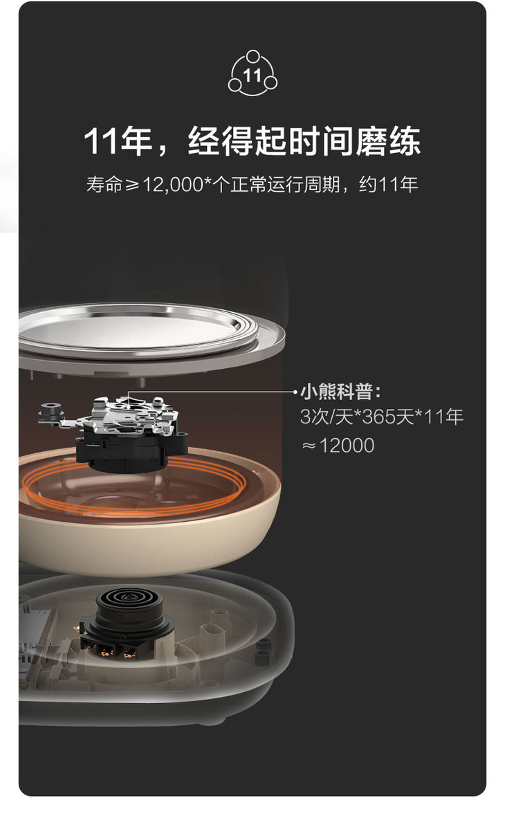 小熊养生壶15l煮茶壶煮茶器多功能电水壶烧水壶旋钮yshc15v1