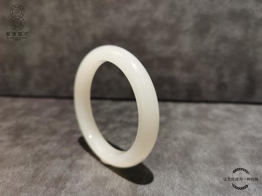 【御珠宫坊·传承系列】羊脂白玉手镯55mm 商品图0