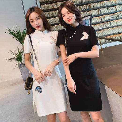 WZNH-HLGUO1922（姐妹闺蜜装）时尚改良旗袍夏款新式旗袍连衣裙 商品图1