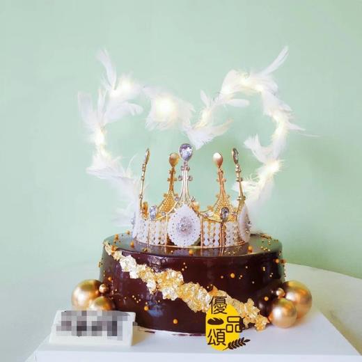 高雅黑金皇冠👑蛋糕（装饰物不可食用）（动物奶油） 商品图0