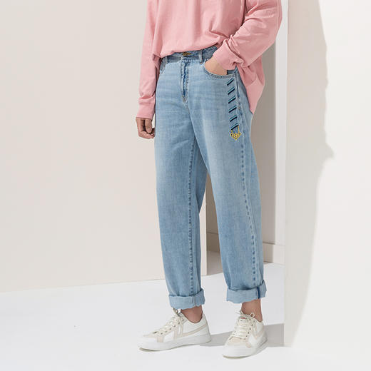 故宫宫廷文化&海思堡 如意 刺绣牛仔男裤 商品图4