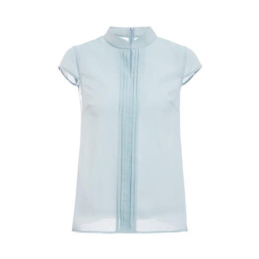 EITIE爱特爱夏季新款时尚通勤立领压褶包肩袖小上衣女薄B2013422 商品图4