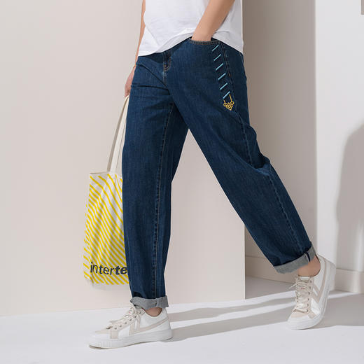 故宫宫廷文化&海思堡 如意 刺绣牛仔男裤 商品图6