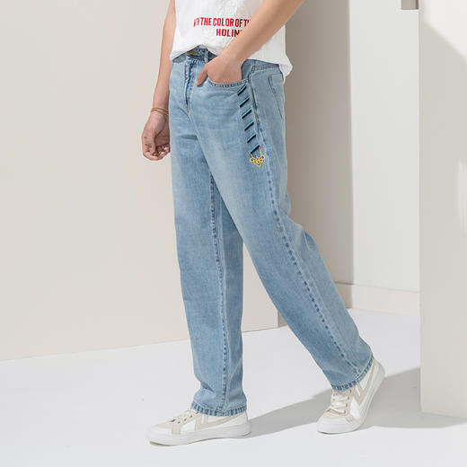 故宫宫廷文化&海思堡 如意 刺绣牛仔男裤 商品图5