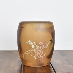 田记窑柴烧七子饼茶罐