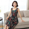 MQ-3324-Q204夏新款中长款短袖印花棉绸连衣裙YY 商品缩略图1