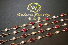天然鸽血红宝石配天然锆石轻奢款手链