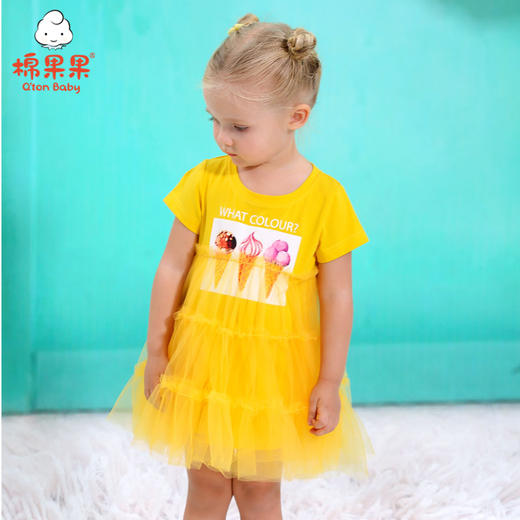 棉果果夏季女童短袖连衣裙M222701420344 商品图0