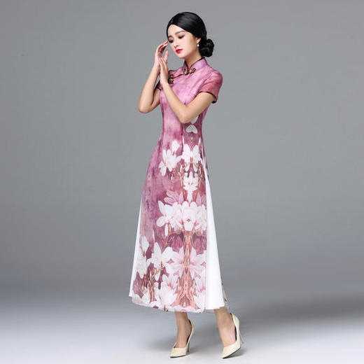 RYS-A18015重磅丝绸复古民族风改良旗袍连衣裙 商品图2