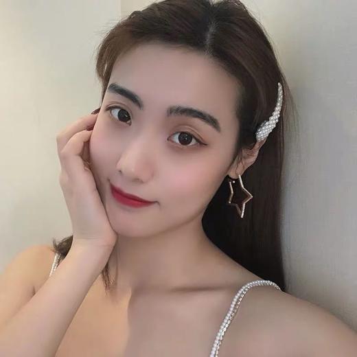 S925 银五角星欧美简约镶钻耳钉 商品图5