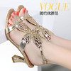 YK-F1821新款水钻女气质优雅性感欧美风马蹄跟粗跟凉鞋 商品缩略图2