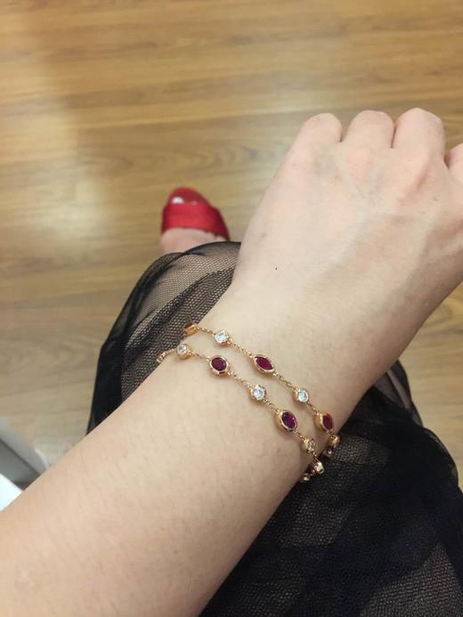 天然鸽血红宝石配天然锆石轻奢款手链 商品图1