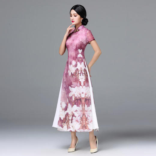 RYS-A18015重磅丝绸复古民族风改良旗袍连衣裙 商品图0