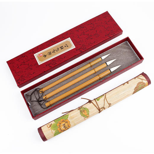 【精致白云】兼毫国画毛笔 传统手工 大中小号三支装  白云升远岫 摇曳入晴空 商品图5