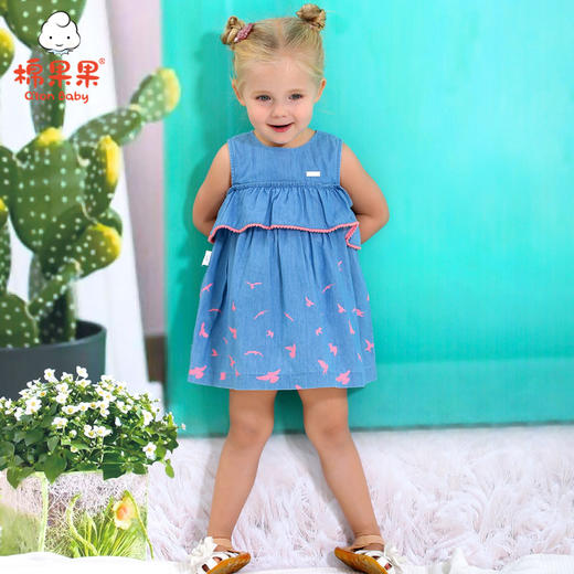 棉果果专享夏季女童圆领牛仔连衣裙M222702220261 商品图1