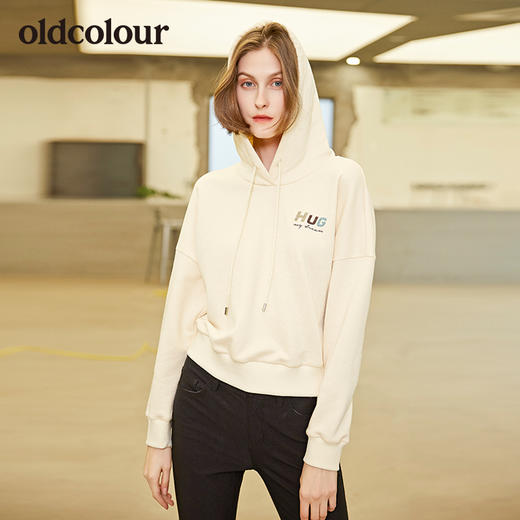 oldcolour春秋季新款秋季连帽卫衣女柔软面料舒适女卫衣 商品图3