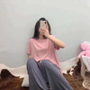 新款春夏秋季睡衣套装女亲肤拼色懒人网红家居服纯色两件套可外穿 商品缩略图5