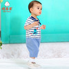 棉果果夏季男童海军风对开哈衣连体衣连身衣哈衣领结可拆卸 M212722220306 商品缩略图1