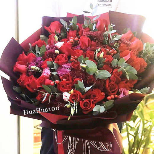 醉酒探戈丨19朵/33朵/52朵  红玫瑰红蔷薇混合花束 商品图4
