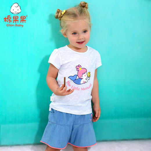 棉果果夏季女童裙式中裤短裤M222202220271 商品图1