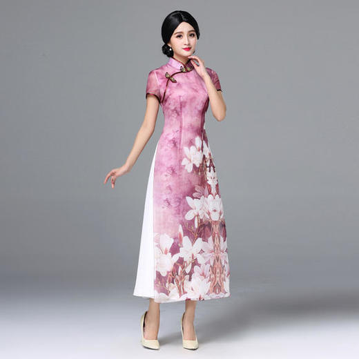 RYS-A18015重磅丝绸复古民族风改良旗袍连衣裙 商品图1