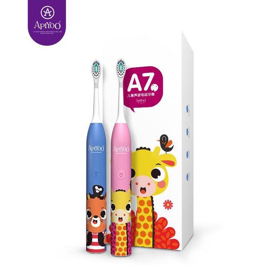 荷兰apiyoo艾优儿童电动牙刷A7 3-6-12岁软毛充电式PCS卡通动物 商品图0