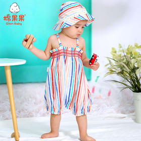 棉果果夏季女童条纹吊带连体衣M222724220269